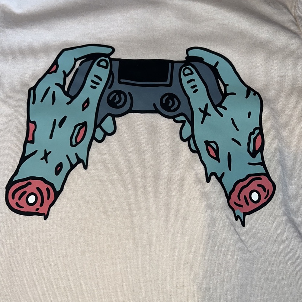 NWT Tan Zombie Hand Video Game Graphic Boys Tee XS(4-5)